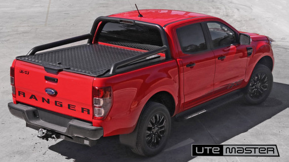 Ute Hard to suit Red Ford Ranger FX4 Oasis Black Extended Sports Bars