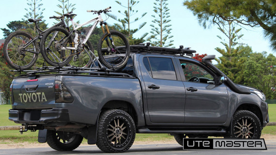 Toyota Hilux SR5 Hard Lid Ute Grey Biking Bike Carriers Side Rails Central Locking Utemaster Load Lid