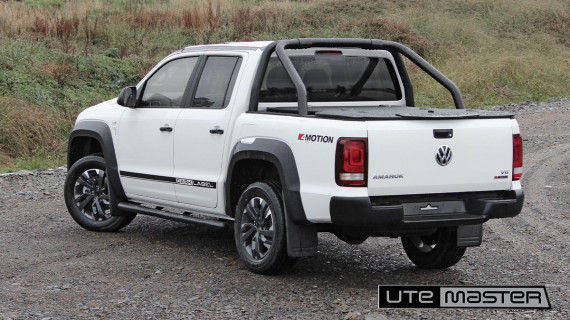 Volkswagen Amarok Dark Label Hard Lid to suit Sports Bar Ute White Oasis Black Lashing Rings Utemaster Load Lid