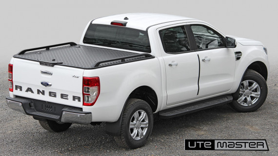 Ute Hard to suit Ford Ranger with Cast Aluminium Side Rails Black and white