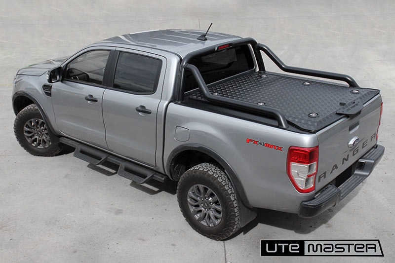 Hard Lid to suit 2021 Ford Ranger FX4 Black Sports Bars Load Lid by Utemaster