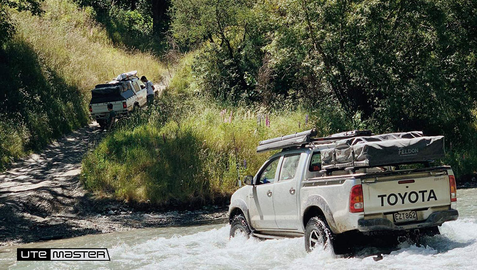 Toyota Hilux Utemaster Load Lid Hard Lid 4WD Adventure Roof Top Tent River Crossing Feldon Shelter Offroad