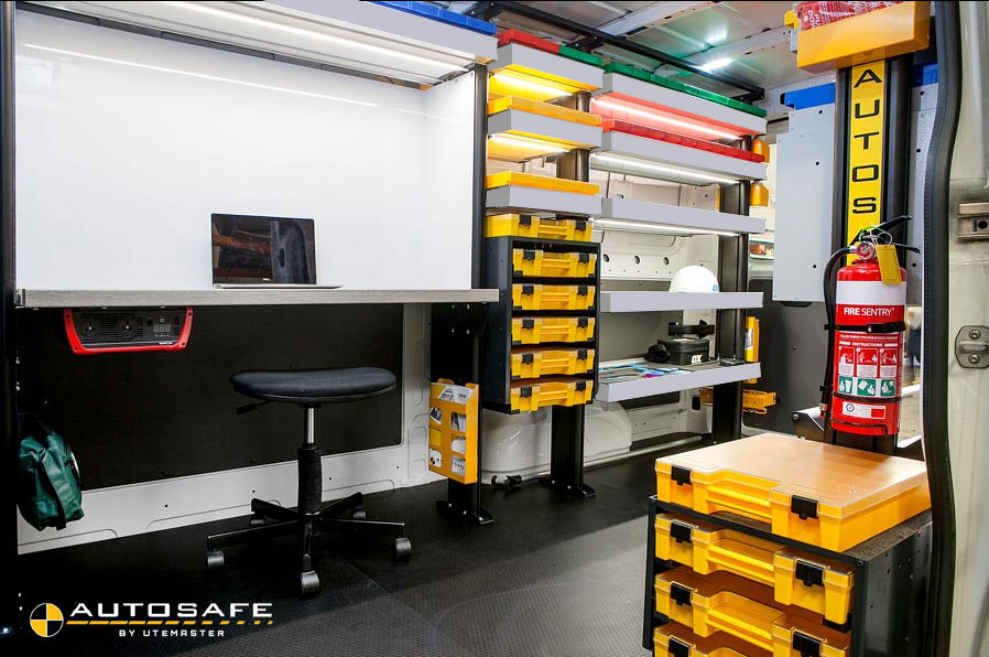Autosafe By Utemaster Van Shelving Made Easy Commercial Fleets Desk Storage