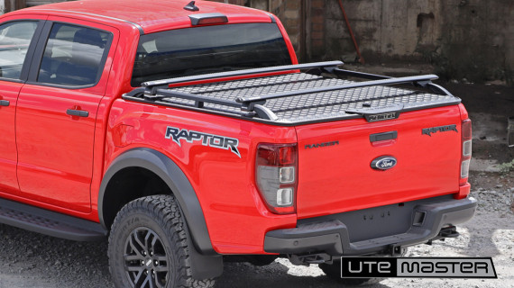 Ford Ranger Raptor with Cross Bars Hard Lid Red v3