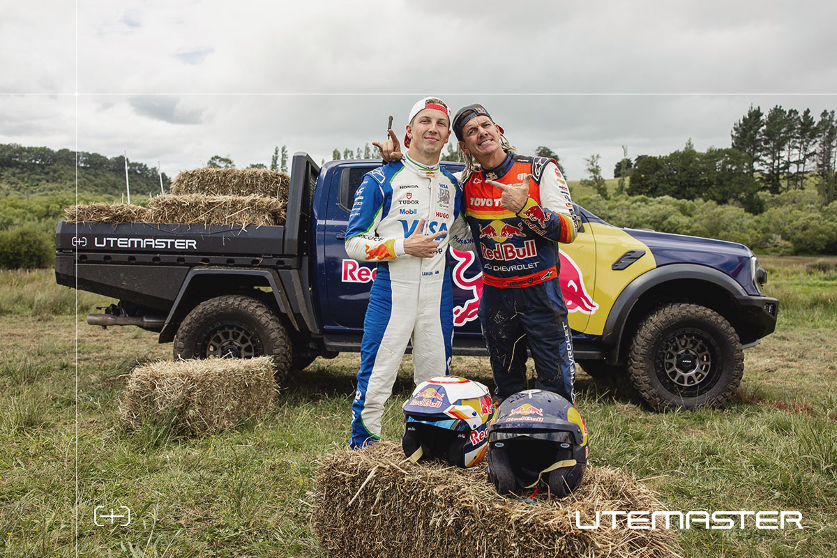 F1 Driver vs Drift King - Liam Lawson & Mad Mike with Utemaster and Red Bull