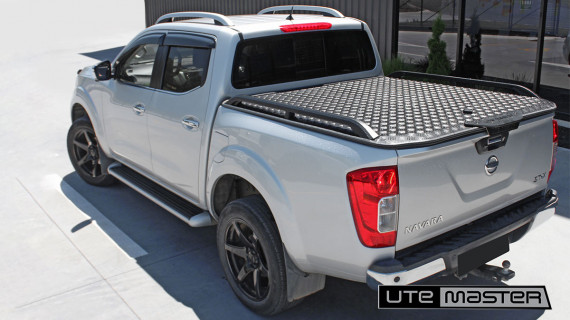 Hard Lid to suit Nissan Navara Roller Shutter Tonneau Cover Alternative Load Lid by Utemaster Tough Black grey