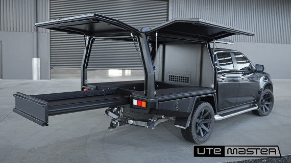 Isuzu D Max 2024 Black Utemaster TrailCore Service Body Ute Accessories