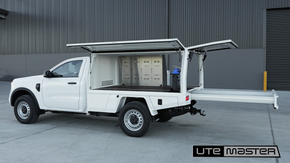 Next Gen Ranger Single Cab White Fleet Vehicle Utemaster Service Body TrailCore Mechanic Service