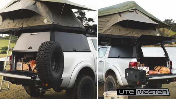 Overland Setup Utemaster Centurion Canopy for Overlanding Setup Roof Top Tent Mounting Ute Canopy 4x4 