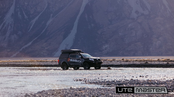 Roof Top Tent Mounted to Utemaster Centurion Canopy Nissan Navara 4x4 Overlanding Bushbuck South Island NZ