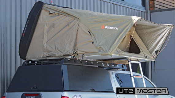 Roof Top Tent Mounted to Utemaster Centurion Ute Canopy Toyota Hilux 4x4 NZ