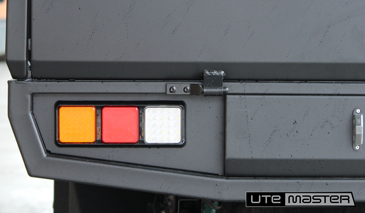 Steel Flat Deck Oasis Black Utemaster Galv Flat Deck rear bumper tail lights