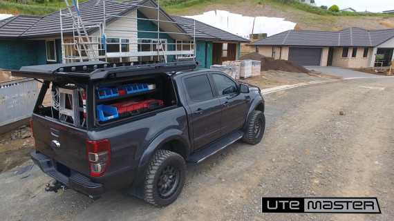 Utemaster Centurion Canopy Shelving Ford Ranger Builders Ute Tradie Setup v3