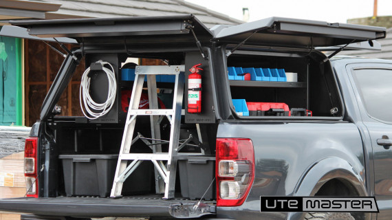 Utemaster Centurion Canopy Shelving Ford Ranger Builders Ute Tradie Setup Ladder
