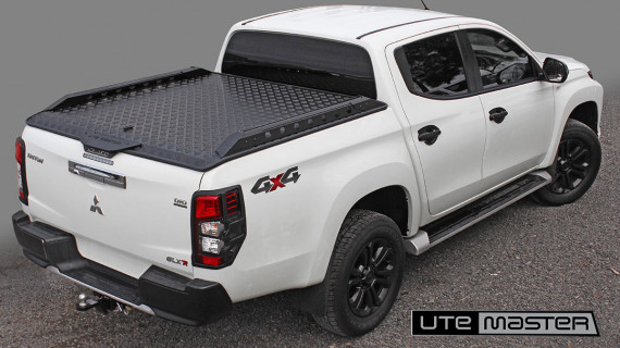 Utemaster Load Lid to suit Mitsubishi Triton Black Standard Hard Lid with Destroyer side rails