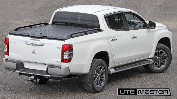 Utemaster Load Lid to suit Mitsubishi Triton Black Standard Hard Lid with side rails