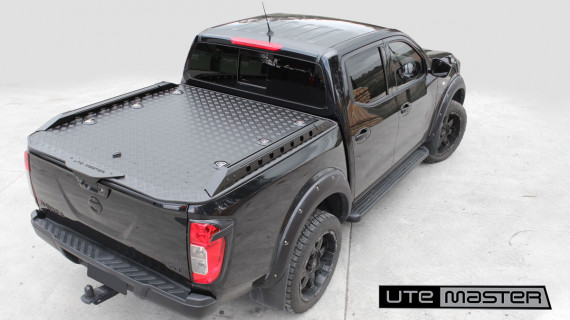 Utemaster Load Lid to suit Nissan Navara Standard Hard Lid Black Destroyer Side Rails