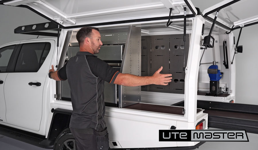 Utemaster Service Body Open Full Width Shelving Area