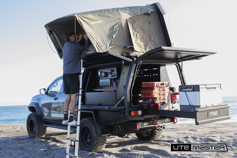 Utemaster TrailCore Service Body Roof Top Tent Mounting with Roof Rack Solution