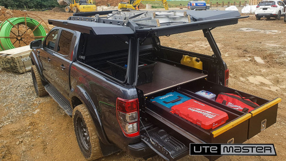 Utemaster Wellside Drawers Tradie Ute Setup for Ford Ranger Ute Drawers