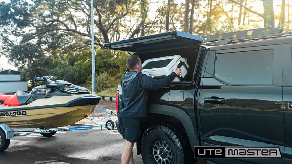Utemaster Centurion Canopy JetSki Fishing Canopy Door Access