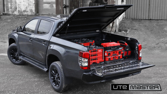 Utemaster Load Lid to suit Mitsubishi Triton Grey Tradie Packout Kits Tool Kit Storage Waterproof Secure Ute Hard Lids