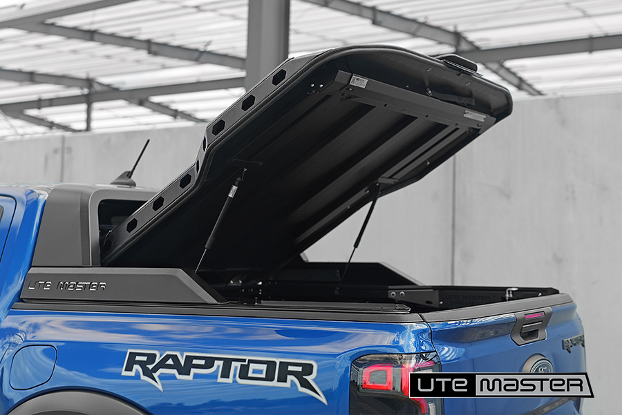 Utemaster Sailplane Load Lid Ute Tub Hard Lid to suit Raptor Ranger Blue 2024 Ford Ranger