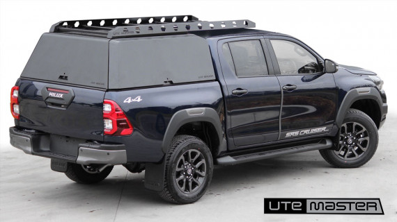 2021 Toyota Hilux SR5 Cruiser Blue Black with Utemaster Centurion Ute Canopy 