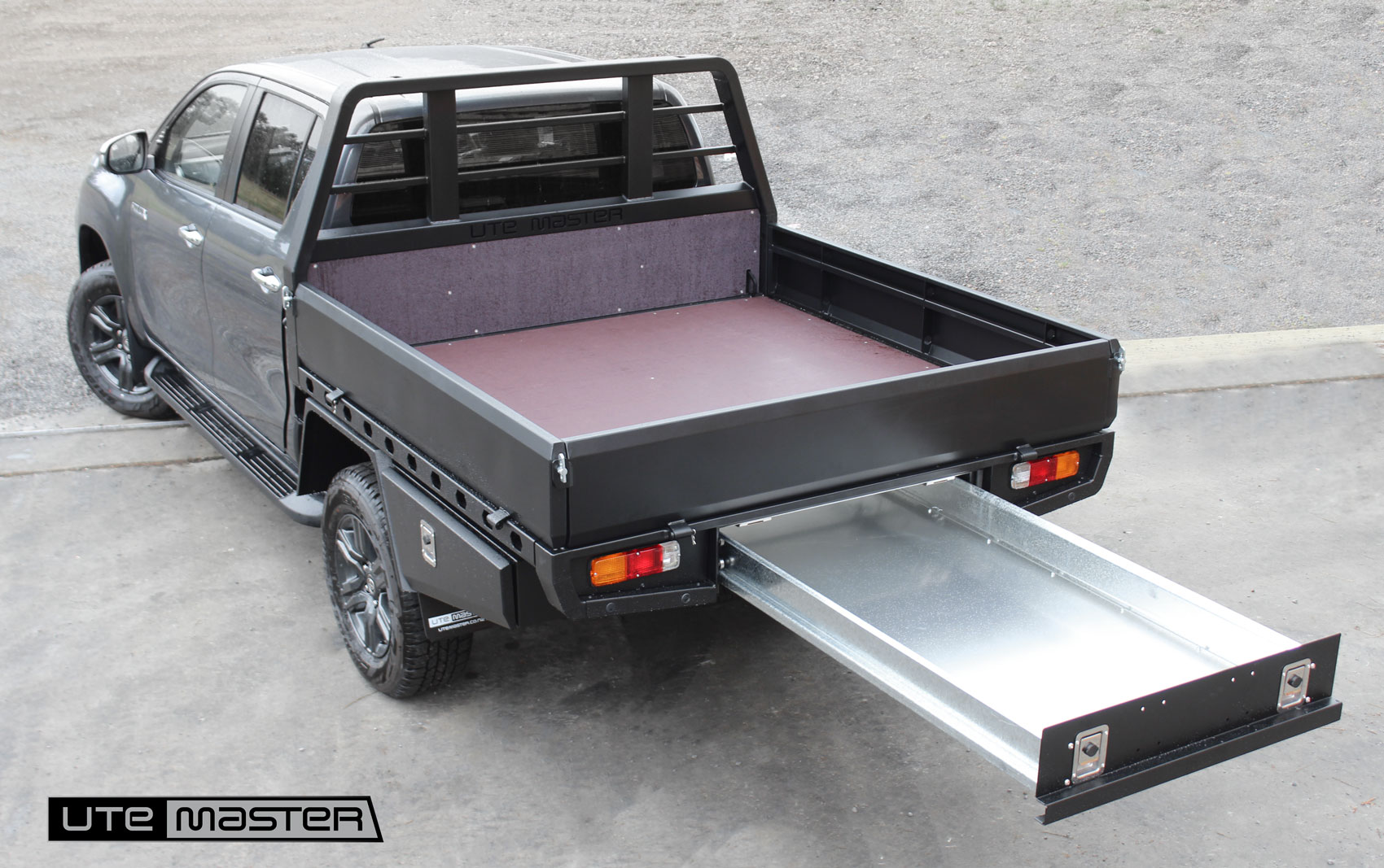Utemaster Steel Flat Deck to suit Toyota Hilux Underbody Drawer Storage
