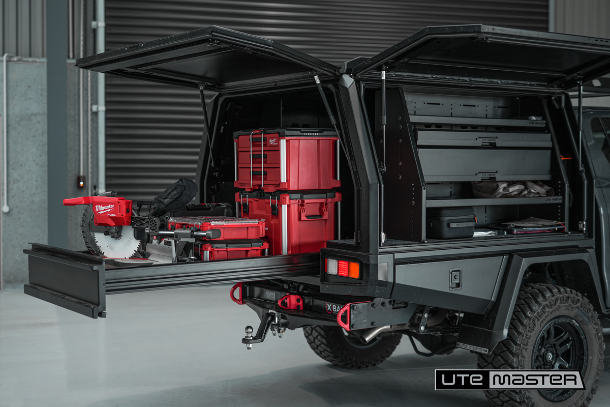 Utemaster TrailCore Service Body Drop Down Centre Draw Large Storage Area For Tradies