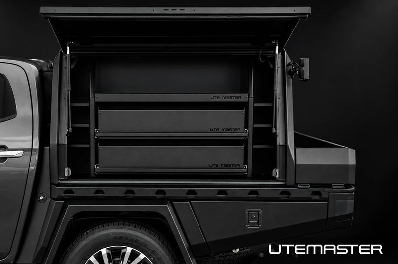 Utemaster TrailCore Tray and Canopy Shelving Internal Fitout